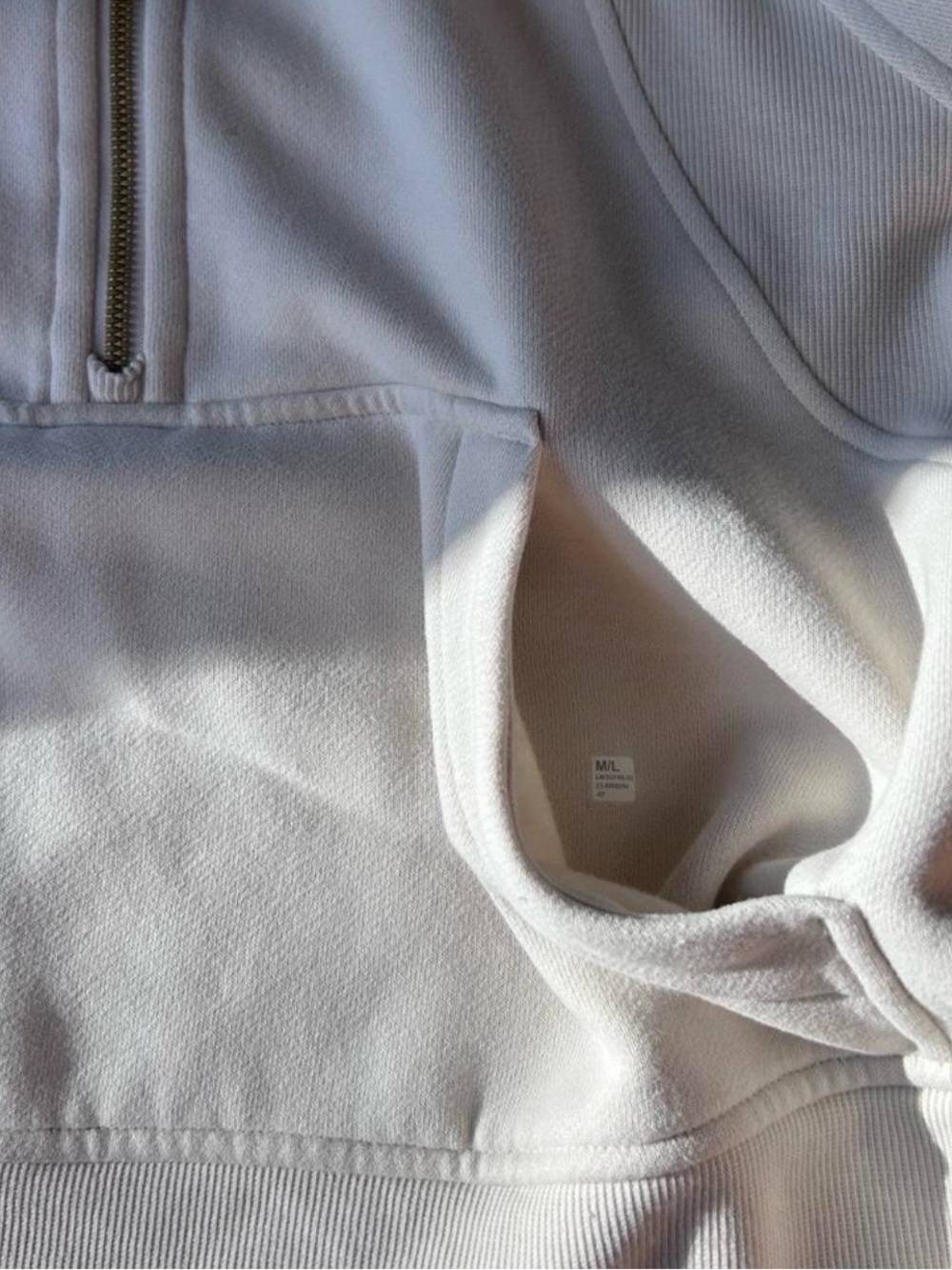 Lululemon Scuba Half Zip Hoodie Cream Tan Oversized Boxy Athleisure Woman M/L - Picture 7 of 9